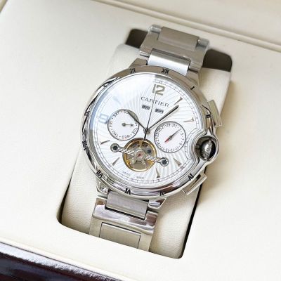 Cartier 316L Steel Automatic Movement 44*12MM Men's Fashion White Wrist Watch